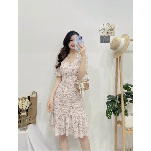 Đầm hoa 🌷Đầm suông hoa tà chéo