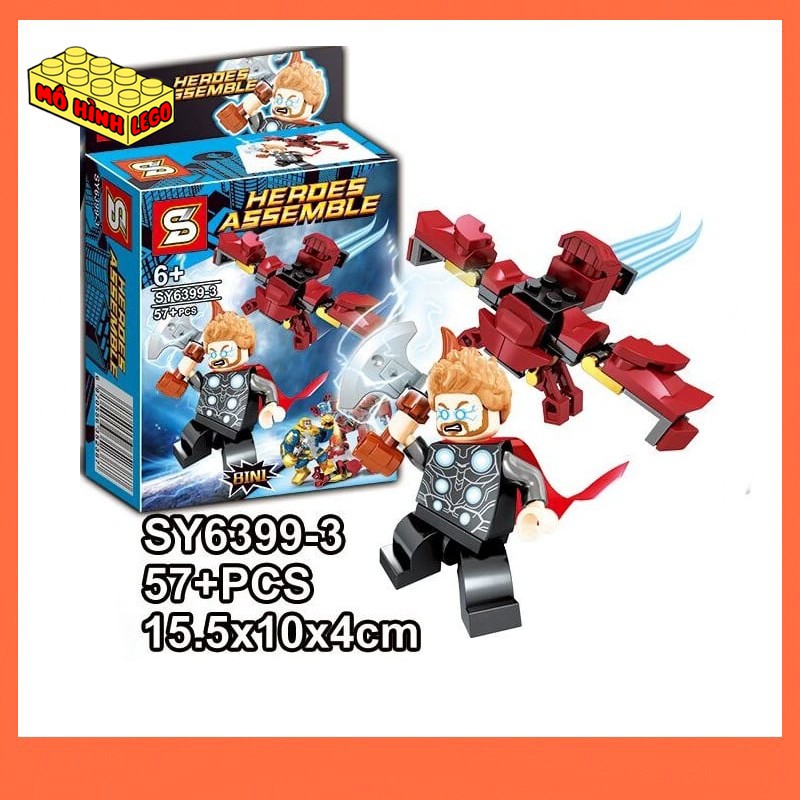 Đồ chơi xếp hình lego giá rẻ SY6399 mô hình minifigures đại chiến Marvel siêu anh hùng Avengers vs Thanos