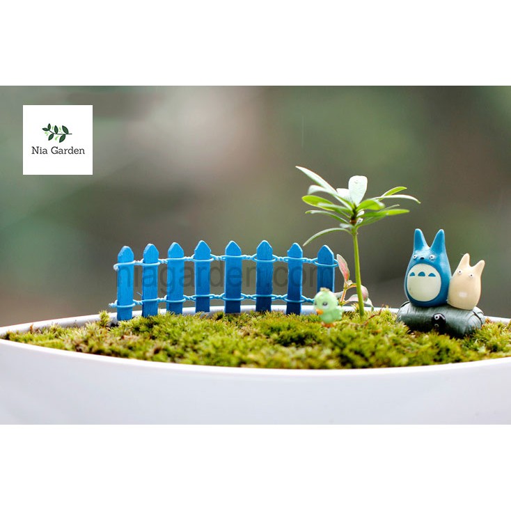 Phụ kiện tiểu cảnh hàng rào gỗ trang trí terrarium chậu cây cảnh vườn terrarium mini Nia Garden N5