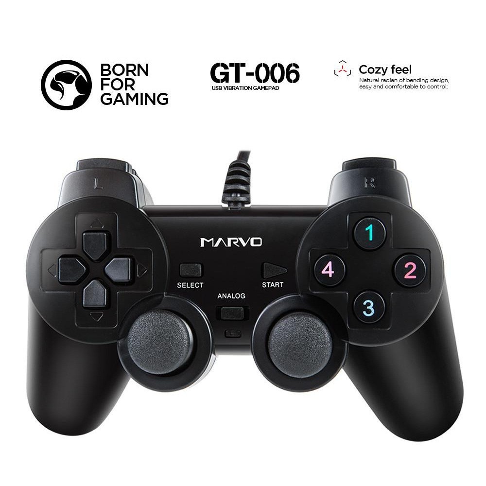 Tay game Marvo GT 006 ( Có dây + Rung )- HÀNG CHÍNH HÃNG 100%