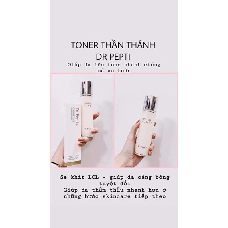 Nước hoa hồng dưỡng trắng căng bóng da Dr pepti centella toner