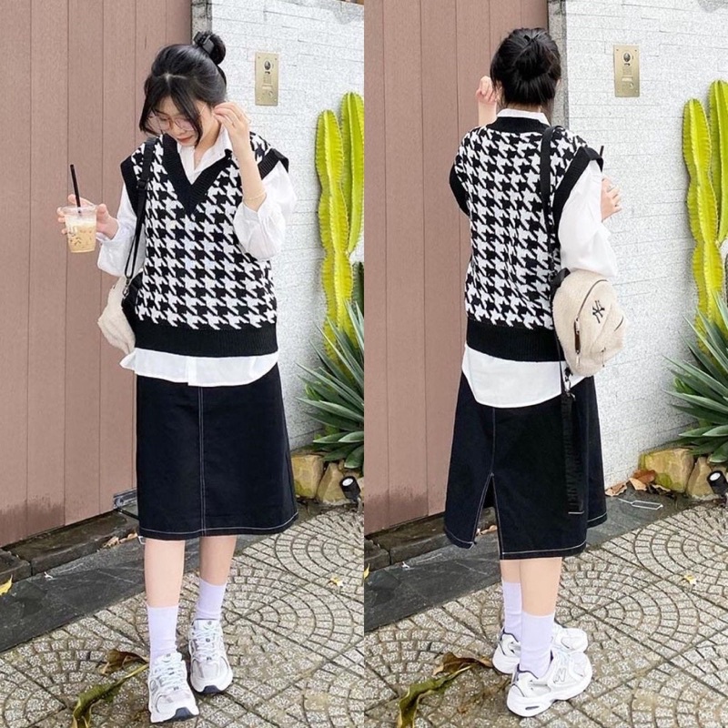CHÂN VÁY DÀI CHỈ NỔI LƯNG THUN SAU