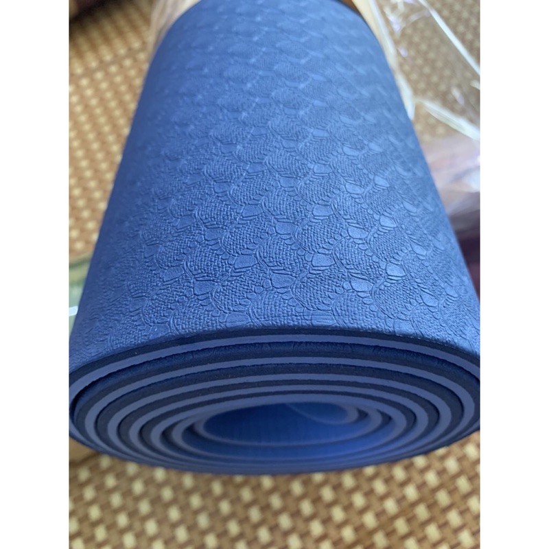 Thảm tập Yoga 2 lớp TPE dày 6mm, thảm tập Gym chống trơn trượt và không thấm mồ hôi ( Sẵn hàng )