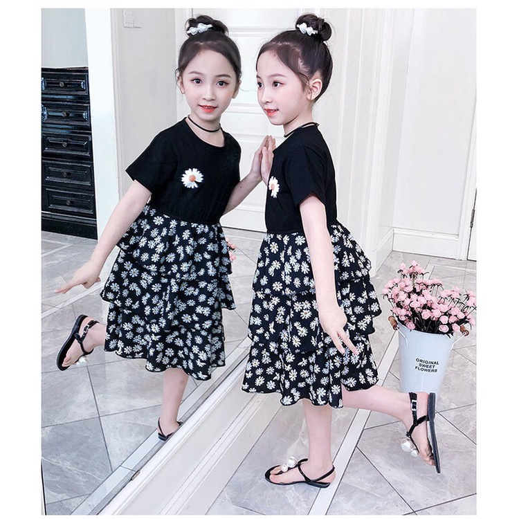 Set "ÁO + VÁY HOA CÚC" nhí 14-45kg cho bé gái từ 4-14 tuổi. Áo cotton, thoáng mát. Váy cao cấp, xịn sò. G16
