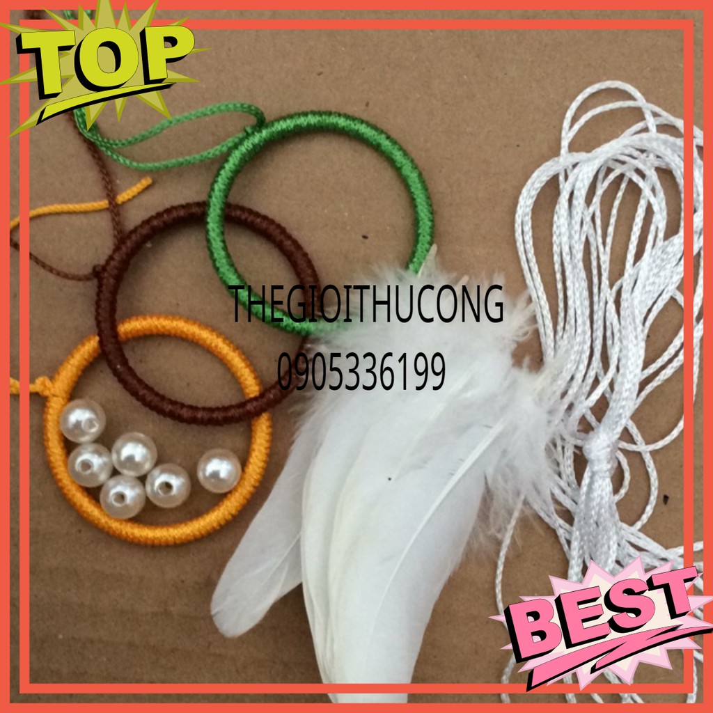 bộ nguyên liệu làm móc khoá dreamcatcher