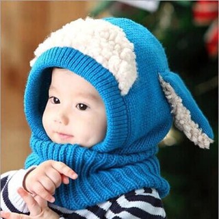 Mũ Len Phối Lông Cừu Siêu Ấm Cho Bé