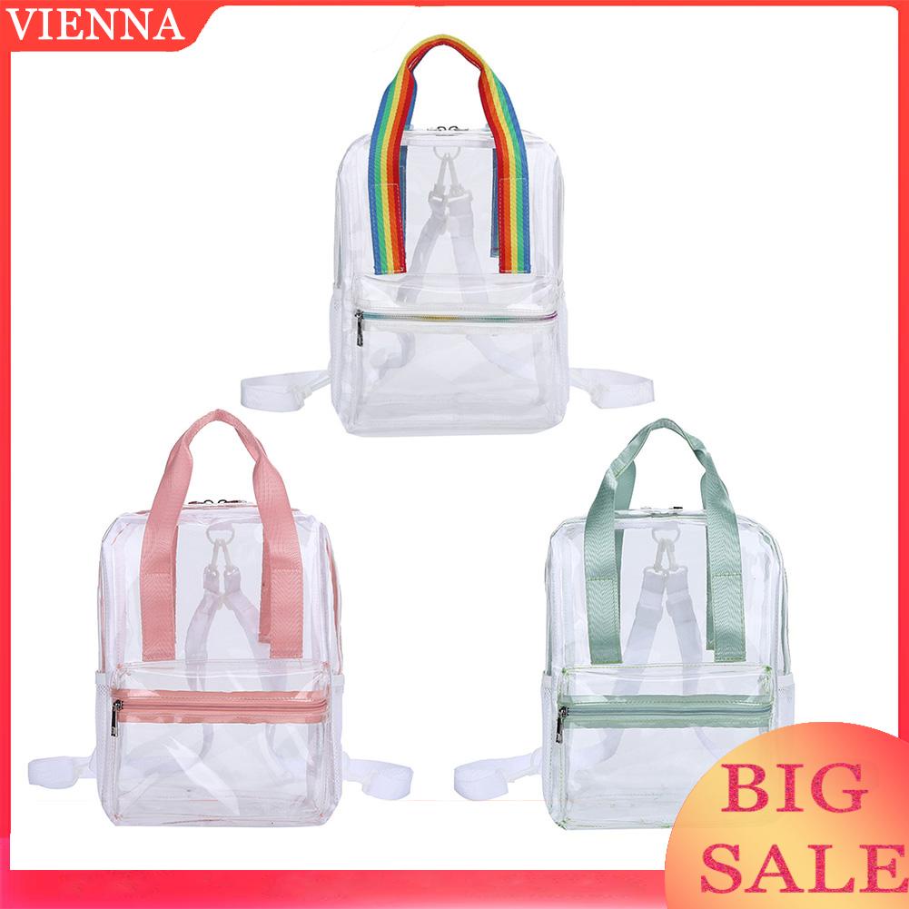 Balo Nhựa PVC Trong Suốt Chống Nước Màu Kẹo Cho Nữ