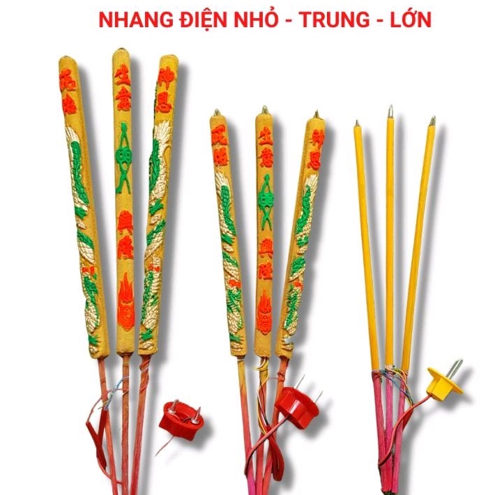 Nhang điện ba cây thờ cúng tiện lợi