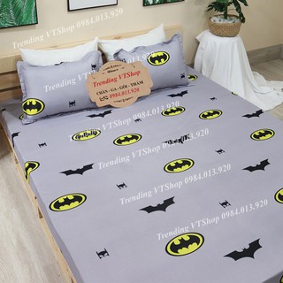 [Giá rẻ cực sốc] Bộ ga gối Cotton Poly Batman kích thước 1m6x2m siêu mềm mịn