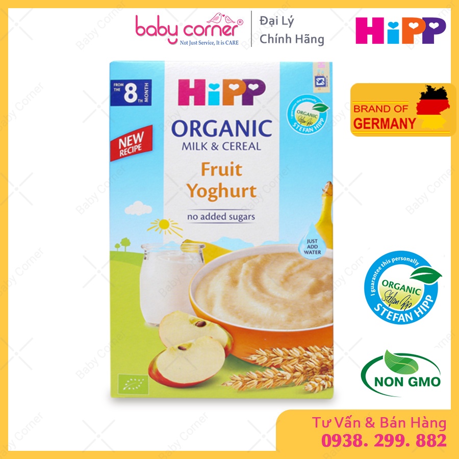 Bột Ăn Dặm HiPP Fruit Yoghurt Sữa Chua Hoa Quả Nhiệt Đới Cho Bé Từ 8 Tháng Tuổi