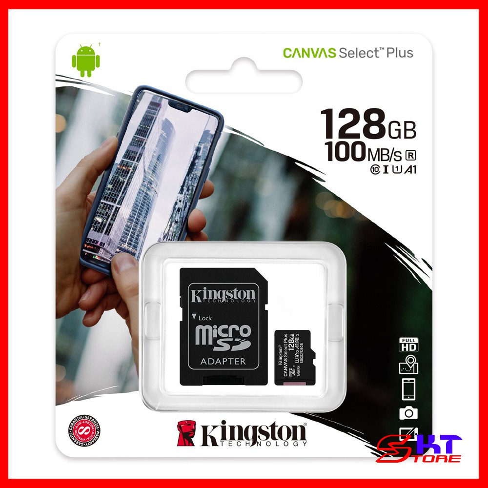 Thẻ nhớ Kingston microSD Canvas Select Plus 16GB / 32GB / 64GB / 128GB - Hàng Chính Hãng