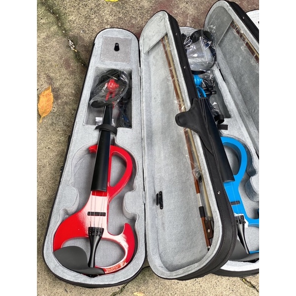 Đàn violin điện từ màu đỏ trọn bộ phụ kiện