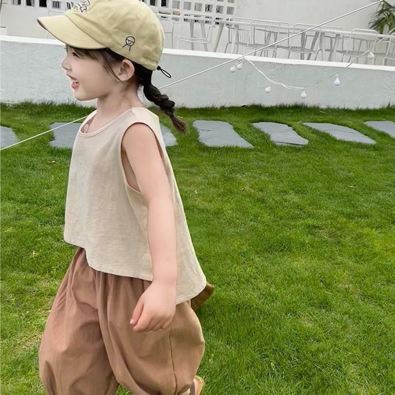 Set Áo Thun Không Tay + Quần Dài Chống Muỗi Thời Trang Cho Bé Gái