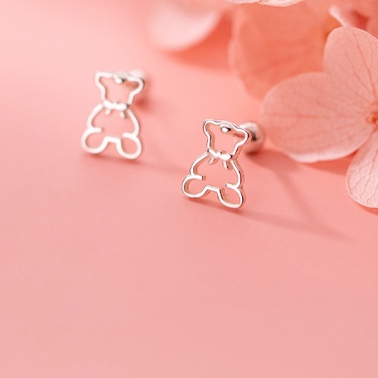 Khuyên tai/ Bông tai gấu xinh Bạc cao cấp _ 𝐂𝐚𝐦 𝐤𝐞̂́𝐭 𝐜𝐡𝐮𝐚̂̉𝐧 𝐁𝐚̣𝐜 _ 𝐓𝐔𝐍𝐀𝐒𝐇𝐎𝐏 𝐓𝐫𝐚𝐧𝐠 𝐬𝐮̛́𝐜 𝐁𝐚̣𝐜