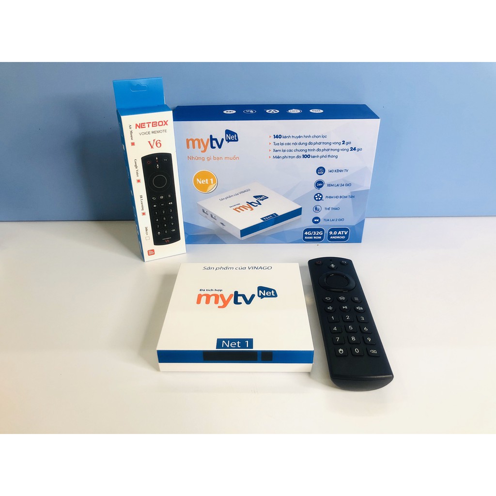 Truyền Hình Android Tivi MyTV Net 4G Miễn Phí 100 Kênh Tặng Kèm Remote Voice Netbox V6