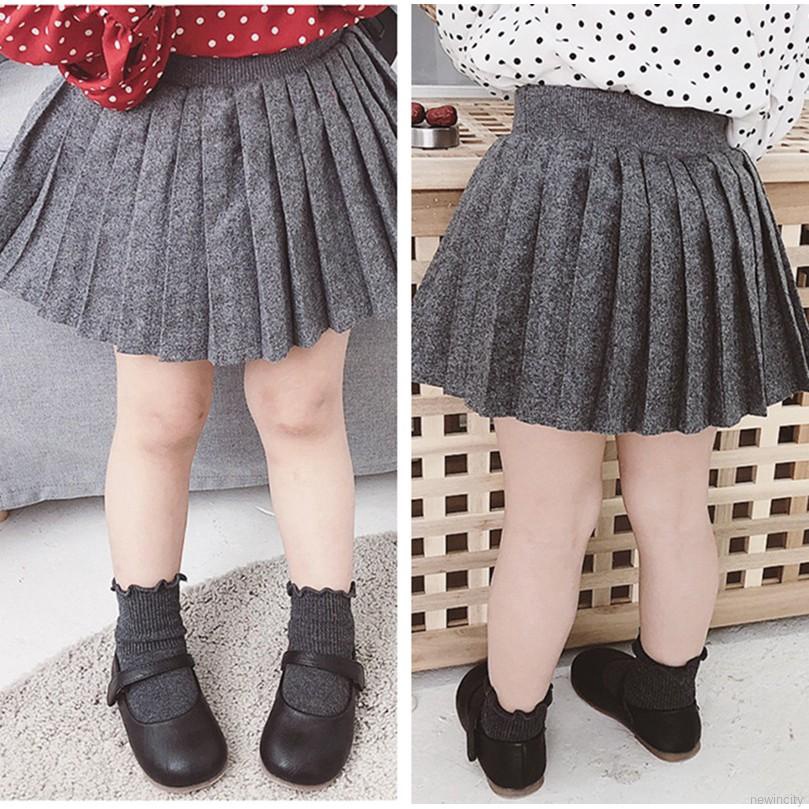 Chân váy xòe xếp li phong cách Hàn Quốc xinh xắn dành cho bé gái
