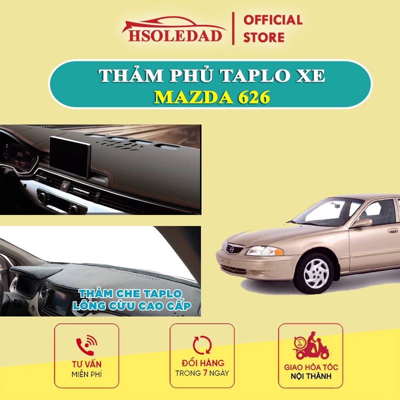 Thảm taplo MAZDA 626 bằng lông Cừu 3 lớp hoặc Da Cacbon