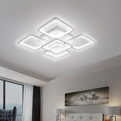 Đèn trần MONSKY ZARI 5 cánh vuông hiện đại trang trí nội thất cao cấp.