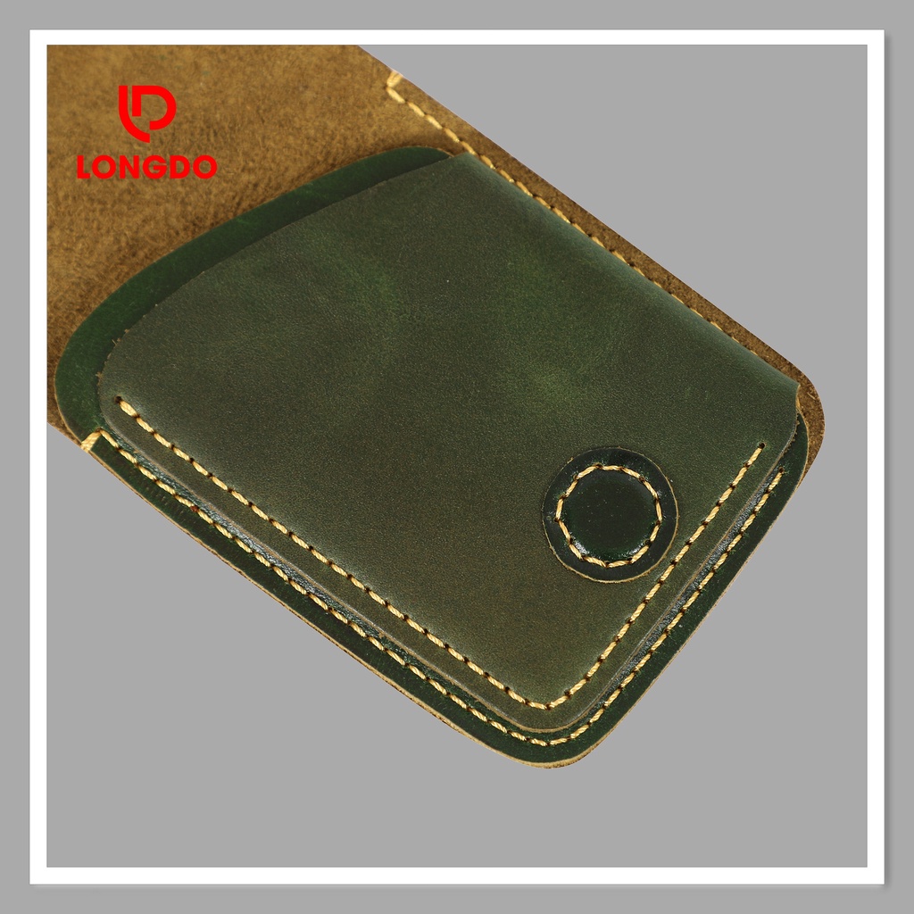Ví sen 3 da bò thật - Bảo hành 5 năm - Hàng chính hãng thương hiệu Longdo Leather