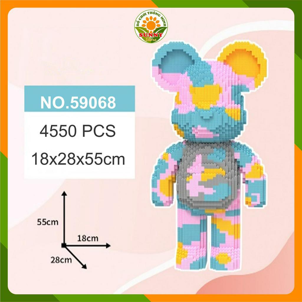 Đồ chơi lắp ghép Gấu Bearbrick cá tính - Mô hình lắp ghép 3D Gấu Bearbrick - Cao 55cm - 4600+pcs - Sunny