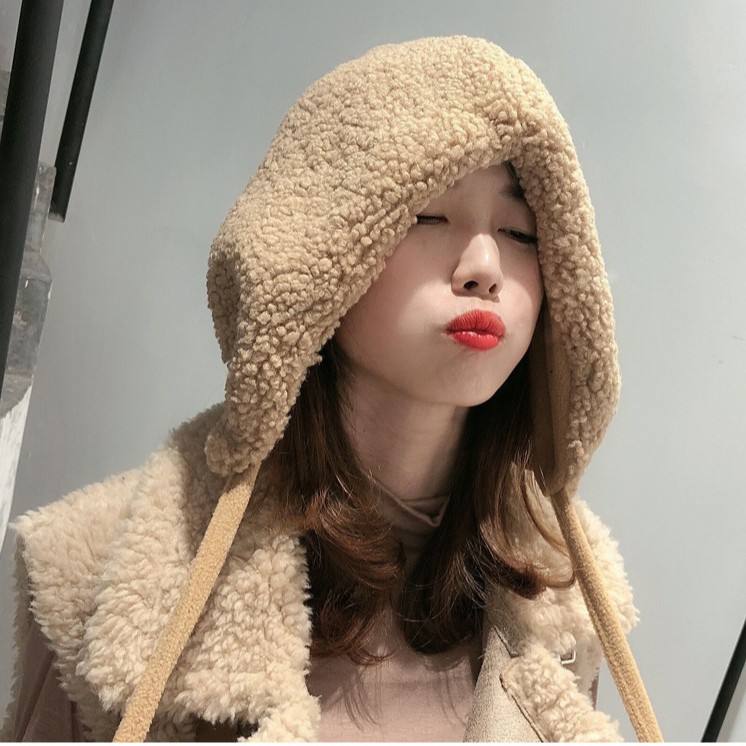 Mũ Len Trùm Đầu Bảo Vệ Tai Chống Gió Phong Cách Thu Đông Hàn Quốc Mới