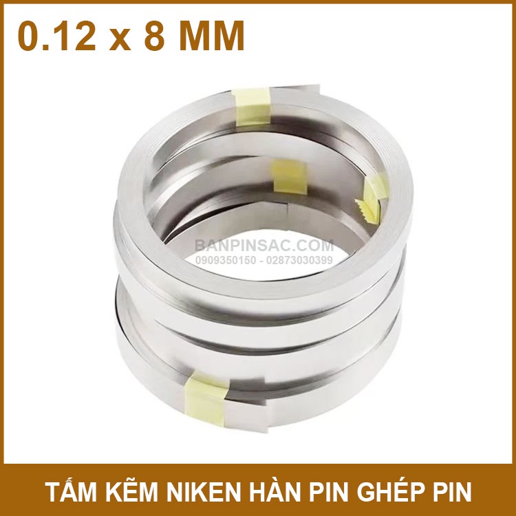 Tấm hàn cell pin loại 1 mạ niken 0.12*8mm 5 mét
