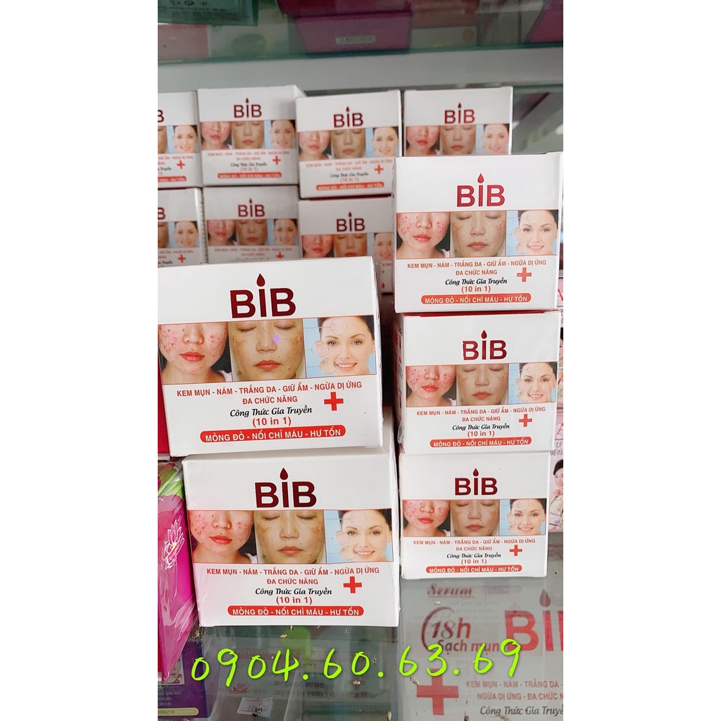 Kem BIB 16g Mụn Nam Trắng Da Giữ Ẩm Ngừa Di Ứng Đa Chức Năng 10in1