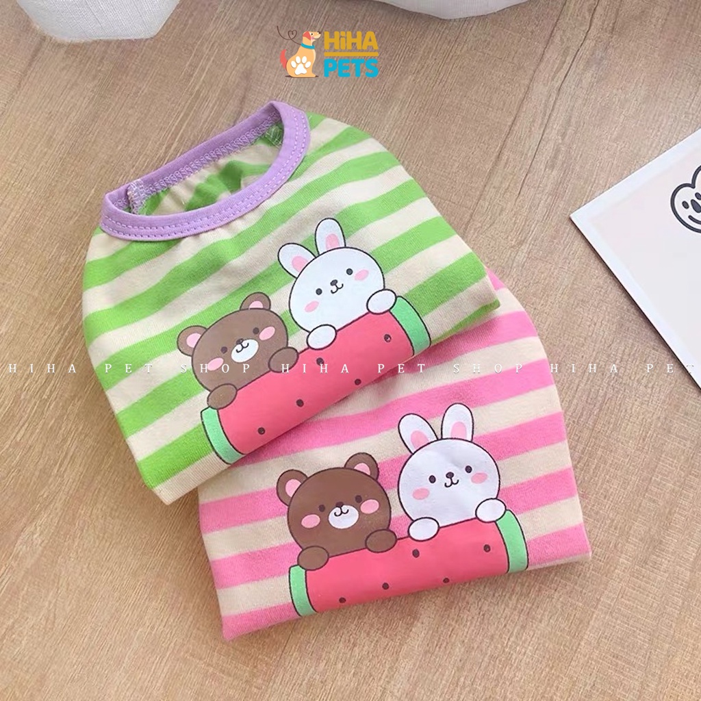 Áo Thun Chó Mèo Thun Cotton 100% Hàng Cao Cấp Quần Áo Thú Cưng Thời Trang Mùa Hè Hihapet.