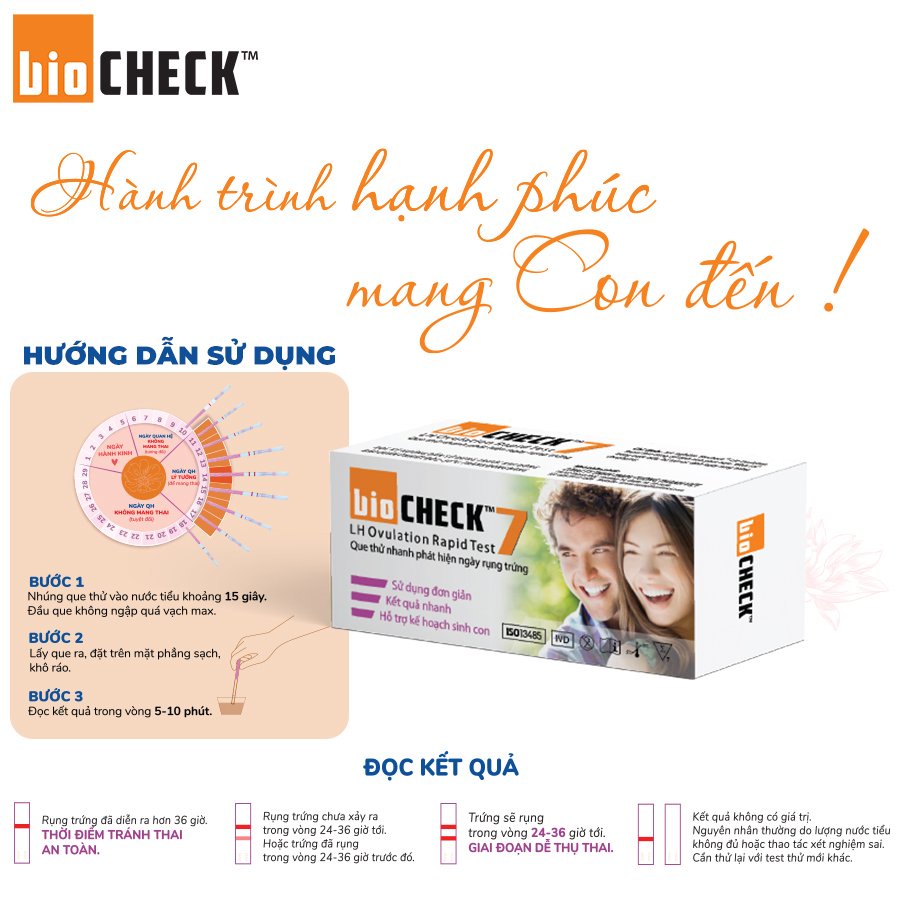 Que thử rụng trứng Bioncheck Test hộp 7 que