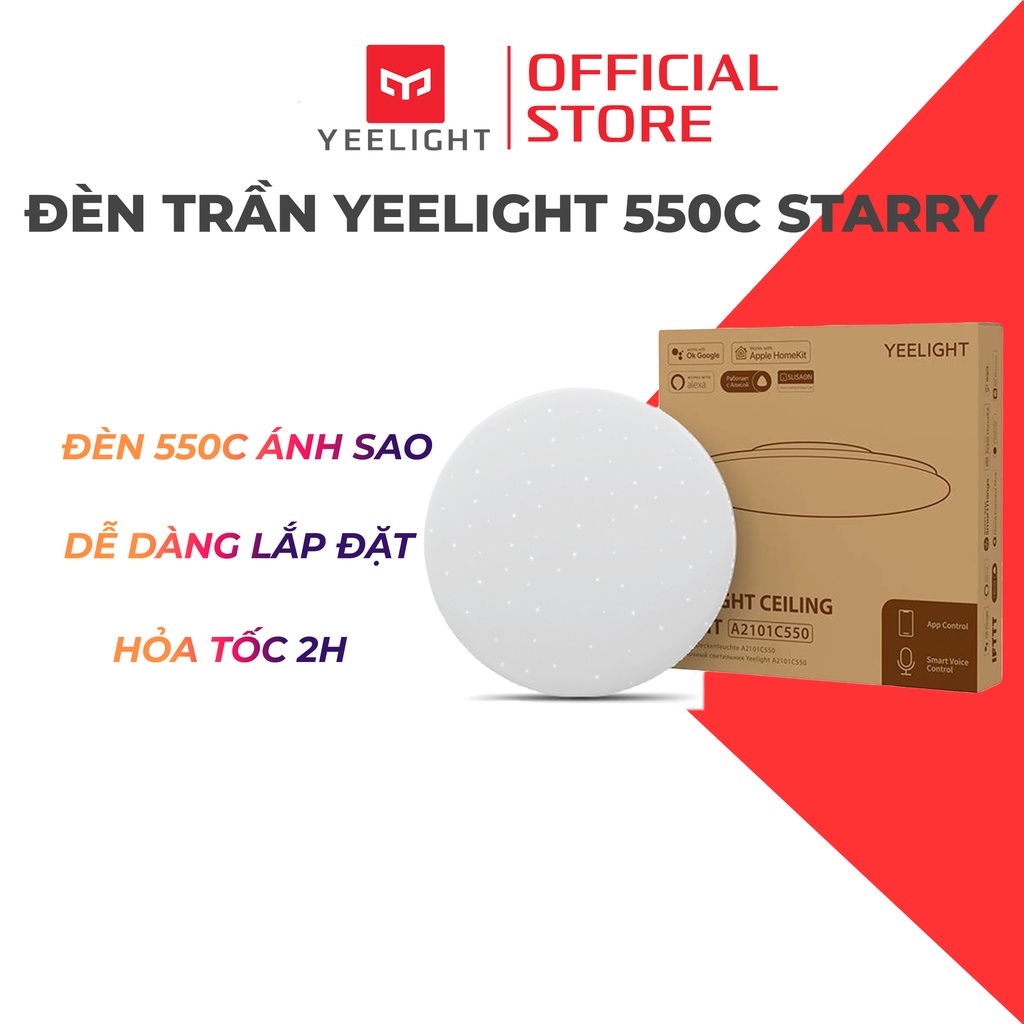Đèn trần thông minh Yeelight 550C Starry phiên bản ánh sao - Hỗ trợ Apple Homekit - Điều khiển bằng app