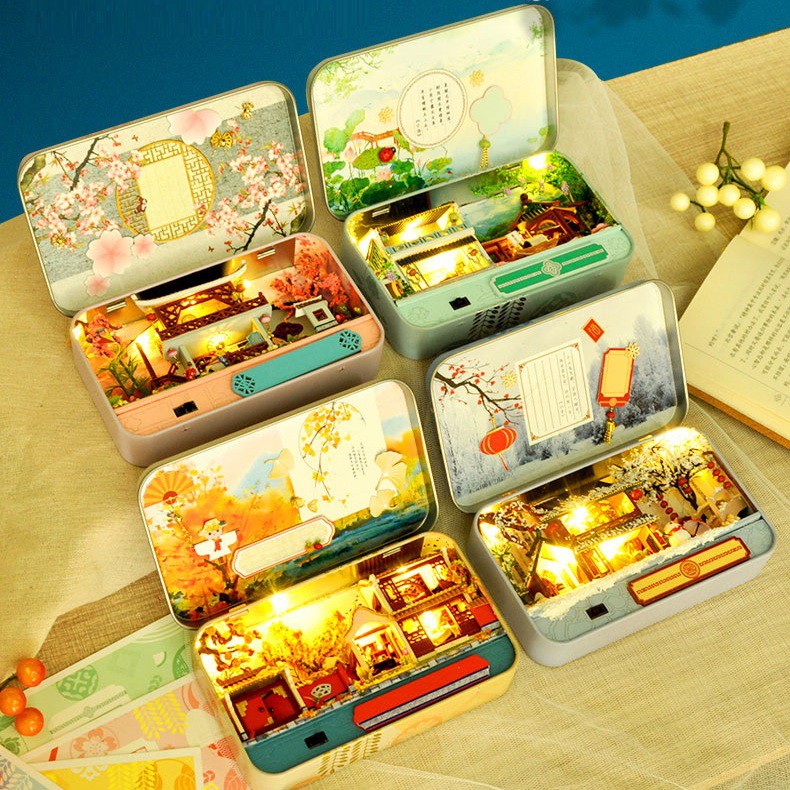 Mô hình nhà DIY Doll House Four-Hour Landscape Box TH5 - TH8 Kèm Bộ dụng cụ và Keo dán