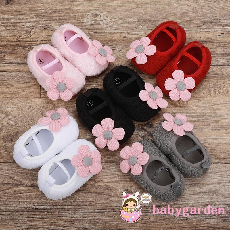 Giày da lộn đế mềm chống trượt dành cho bé gái