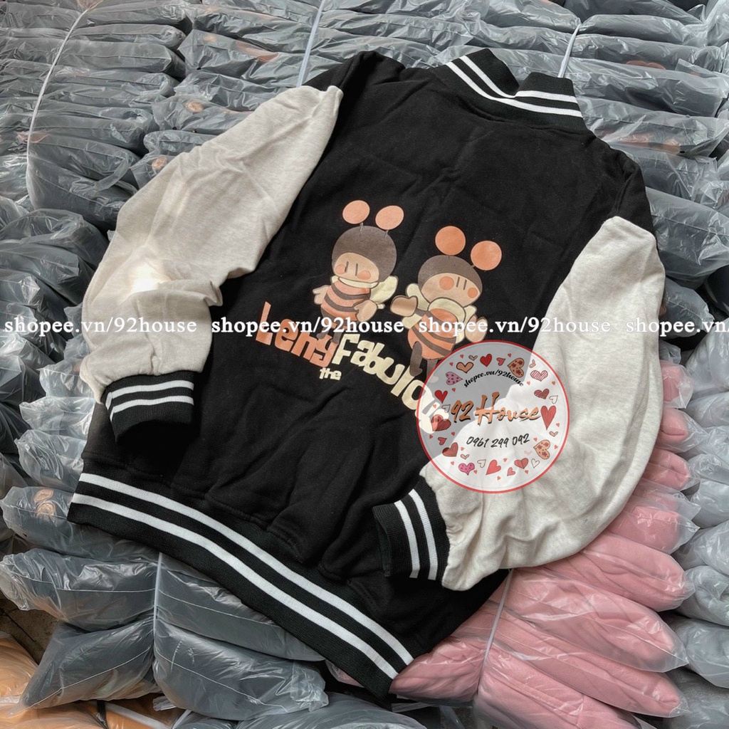Áo khoác nỉ bomber unisex ong vàng thể thao cá tính