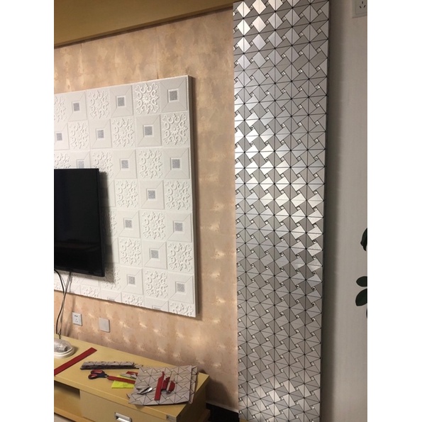 Miếng dán chống nước, trang trí nhà cửa hình tam giác bạc | BigBuy360 - bigbuy360.vn