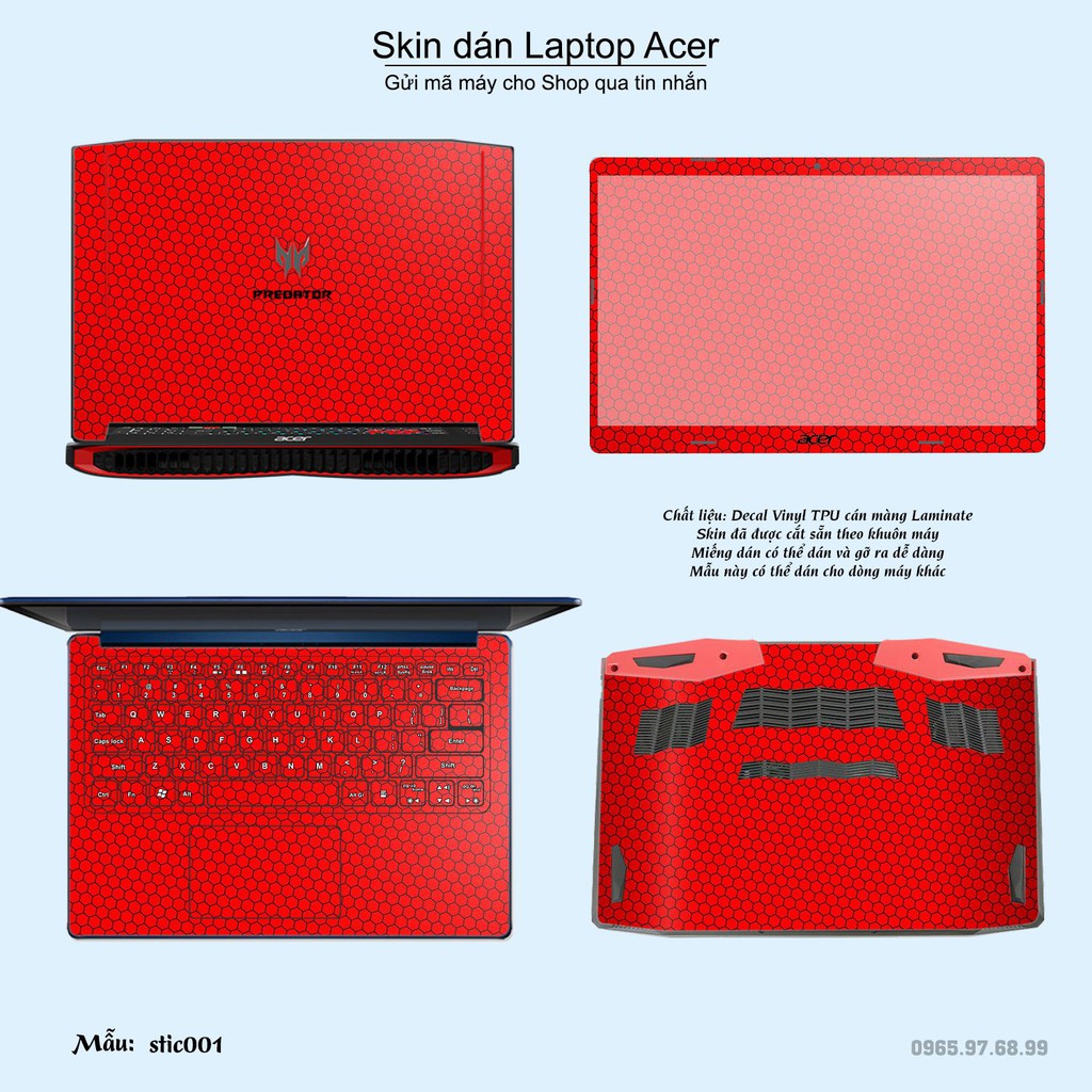 Skin dán Laptop Acer in hình Hoa văn sticker (inbox mã máy cho Shop)