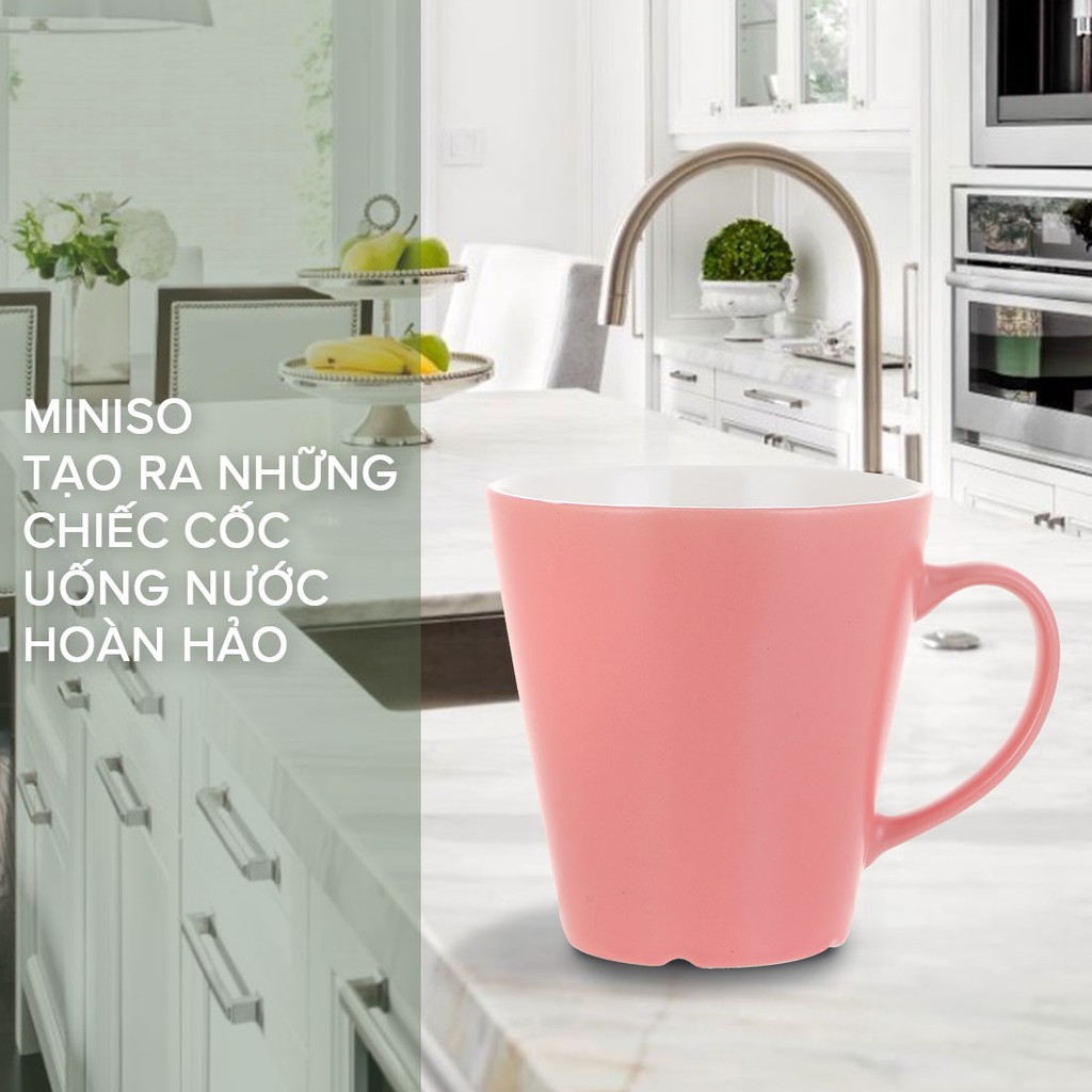Cốc nước Miniso có tay cầm màu sắc đáng yêu 350ml (Hồng/Xanh) | BigBuy360 - bigbuy360.vn