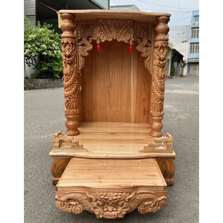 Bàn thờ thần tài ông địa gỗ xoan 56 x 81cm - Đồ Gỗ Vinh