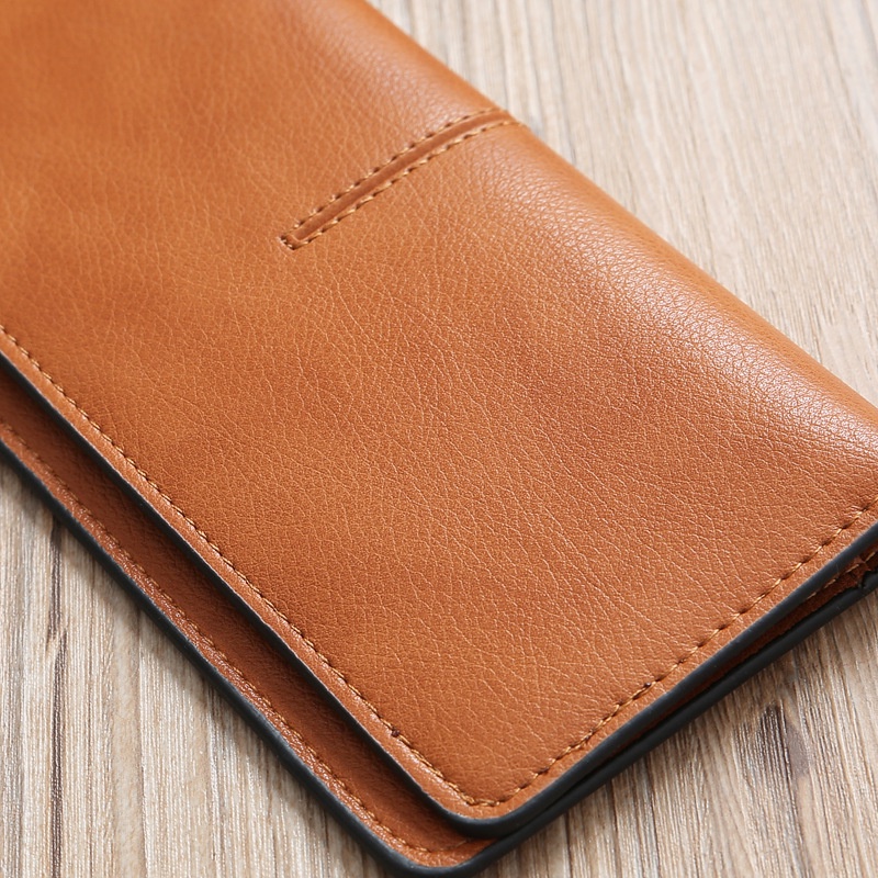 Ví Da PU Siêu Mỏng Dáng Dài Đa Năng Thiết Kế Đơn Giản Phong Cách Hàn Quốc Cho Nữ