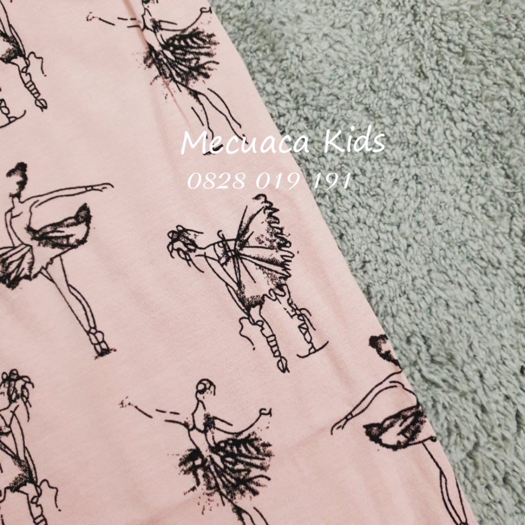 [90-140] Bộ ngủ dài tay cotton mặc nhà thu đông cho bé gái Malwee Dance hồng