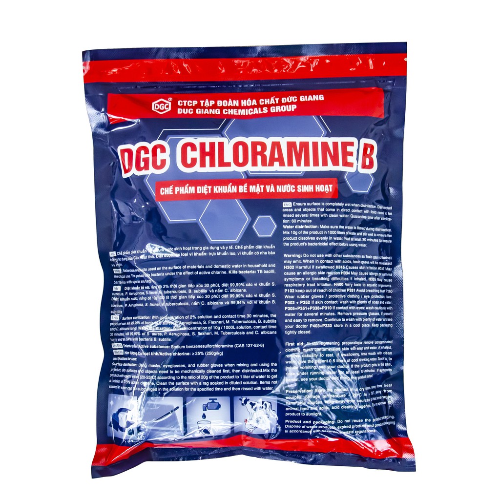 [Chính hãng] Cloramin B DGC Việt Nam 25%, bột khử trùng nước, sát khuẩn đồ dùng, khử khuẩn bề mặt (Chloramine B) - 1 Kg