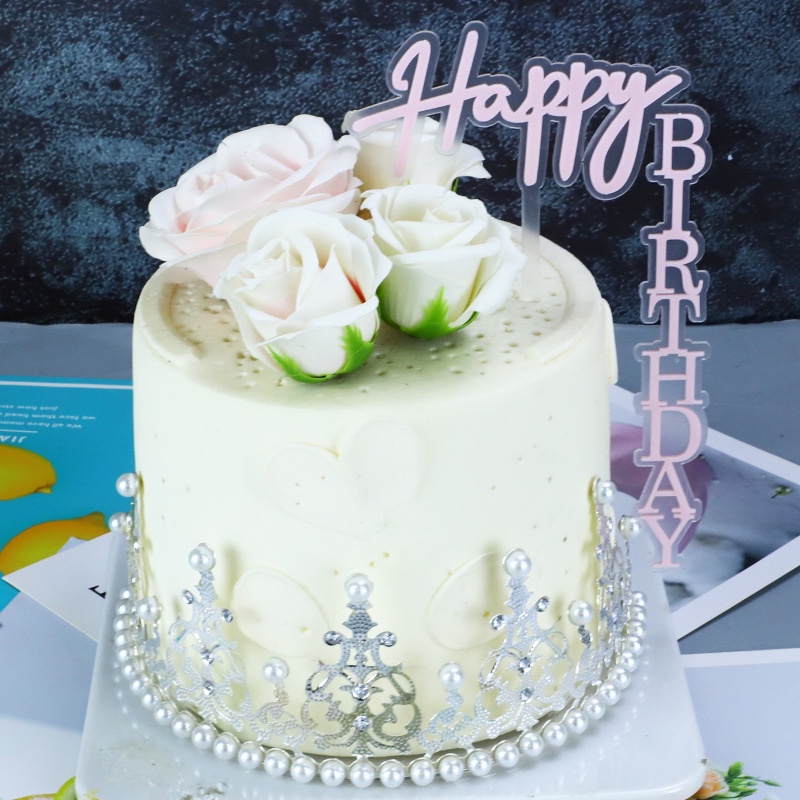 Topper trang trí bánh kem hình chữ Happy Birthday