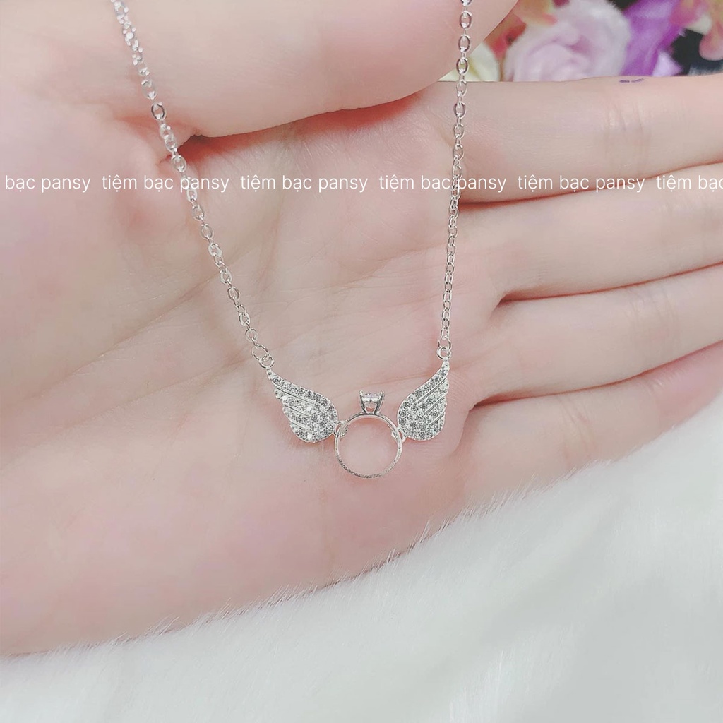 Dây chuyền bạc ta PANSY đôi cánh thiên thần duyên dáng - Vòng cổ nữ bạc ta cao cấp