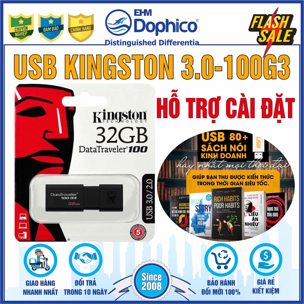 USB 3.0 Kingston 100G3 – Hỗ trợ cài đặt bộ 80 sách nói kinh doanh làm giàu hay nhất thời đại 4.0