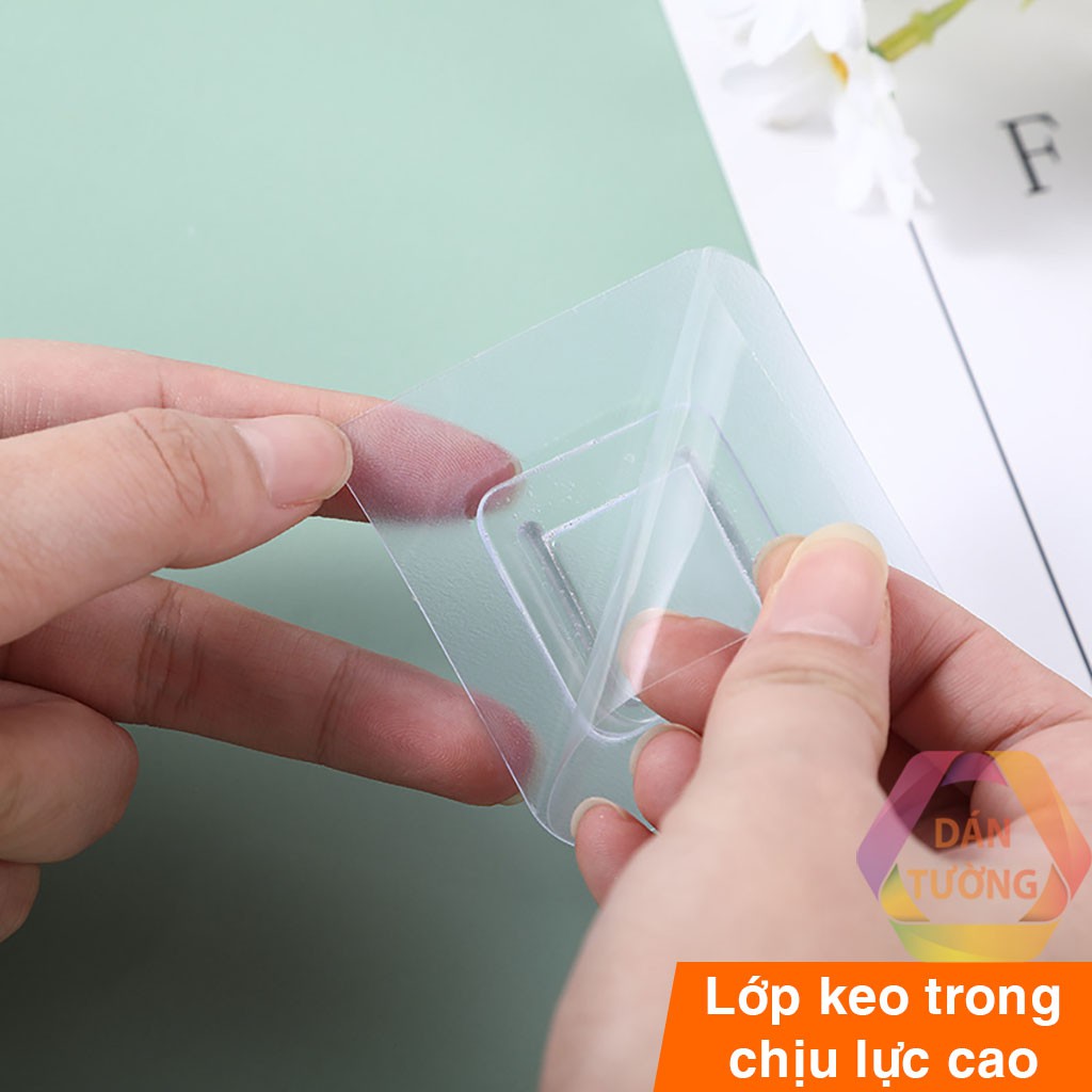 Móc treo tranh ảnh dán tường loại TO 7.5X8.5cm MDT, bộ miếng dán ghép đôi dán treo ổ điện, tranh, đồng hồ đa năng - UTL