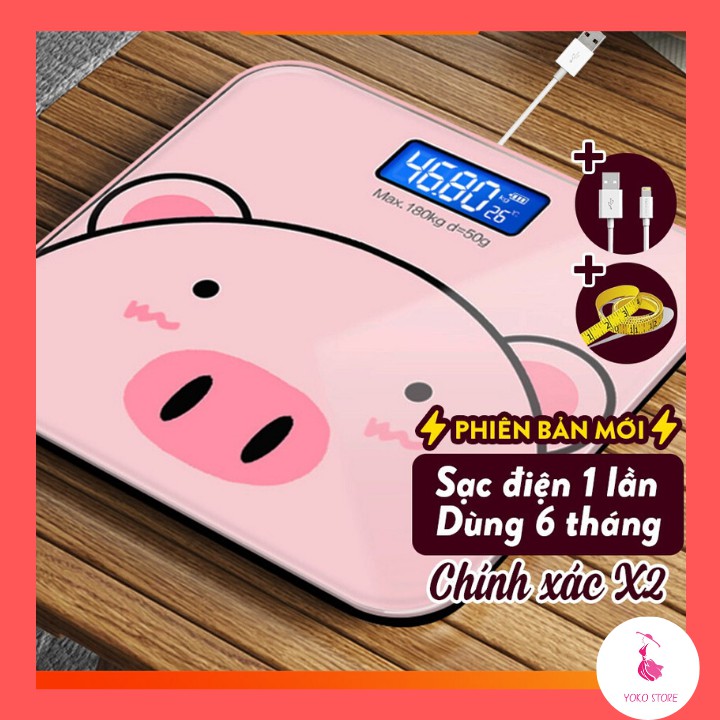 Cân Điện Tử Sức Khỏe Hình Heo Con Màu Hồng Cực Xinh, Độ Chính Xác Cực Cao