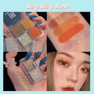 Bảng phấn mắt 4 ô nhũ lì dikalu pumpkin