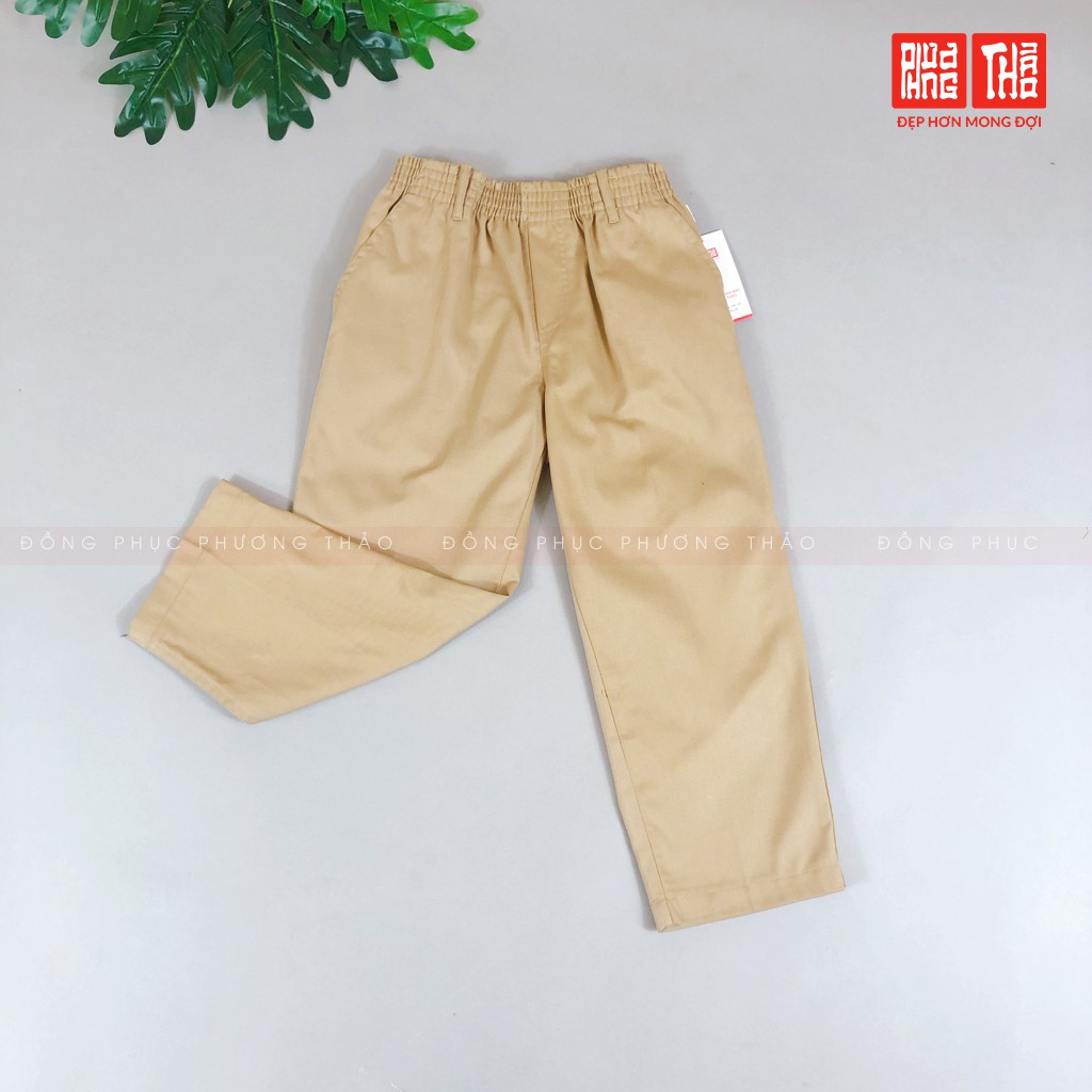 Quần dài đồng phục màu vàng nâu đất Cấp 1