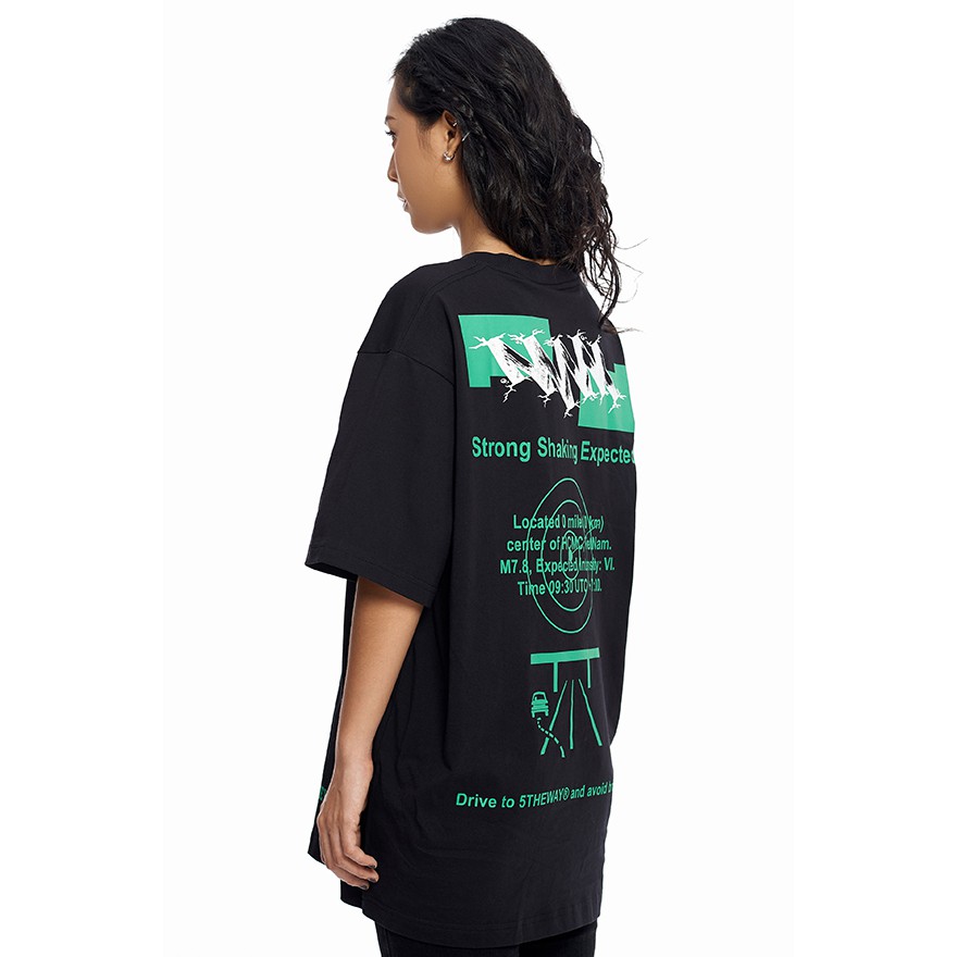 5THEWAY /earthquake/ New Tee in Black Aka Áo Thun Tay Ngắn Đen
