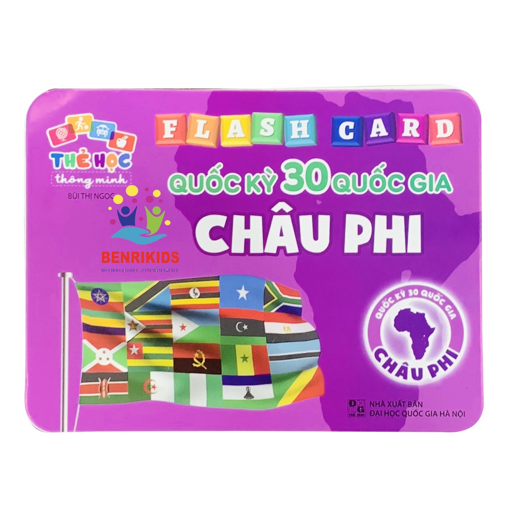 Bộ Thẻ Học Song Ngữ Quốc Kỳ Các Quốc Gia Trên Thế Giới- CHÂU PHI  Flaschcard Kèm Hình Ảnh Sinh Động