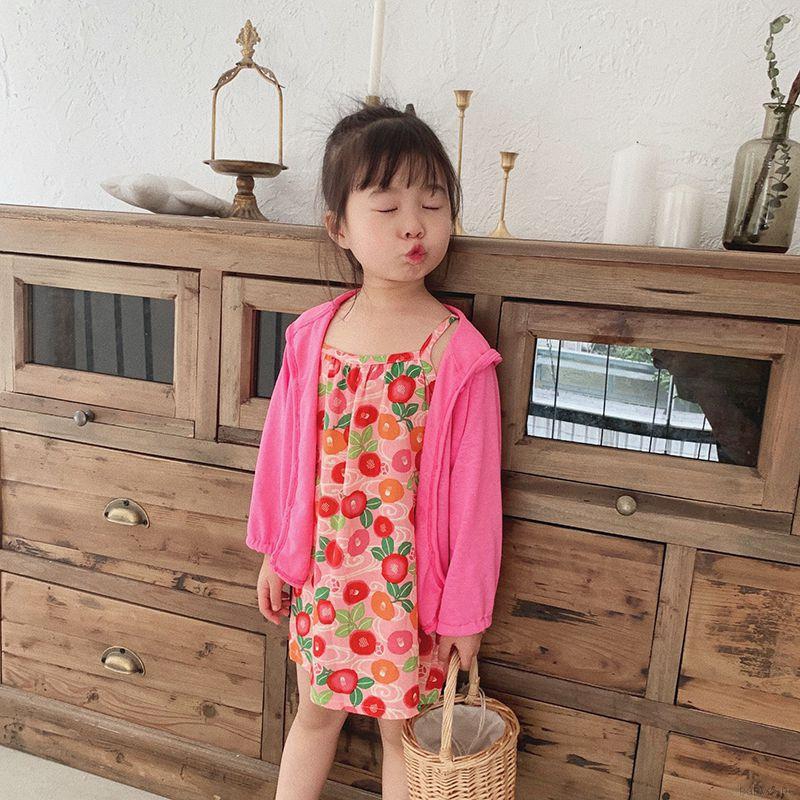 Đầm họa tiết hoa cá tính cho bé gái